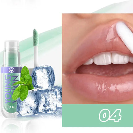 YOUNG VISION 6-Color Refreshing Fruit Flavored Moisturizing Lip Oil Set Colorful, Hydrating, and Moisturizing Lip Gloss