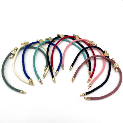 10Pcs Nylon Cords Twisted Braided Adjustable With Brass Findings DIY Jewelry Slider Bracelet Making Accessories Wholesale