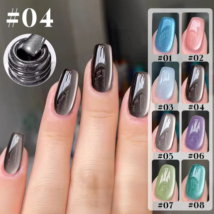 1pcs 12ML Winter 2026 New Black Glass Bead Pearl Cat's Eye Gel Nail Polish Hot Selling Black Nails Salon Use Nail Stuff