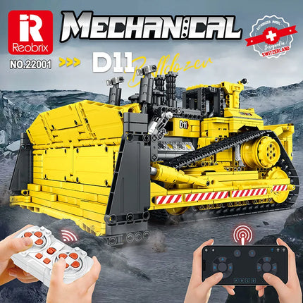Electric Engineering Vehicle Bricks NEW Technical Remote Control D11 Bulldozer Building Blocks Mechanical Toys Gift Set for Boys