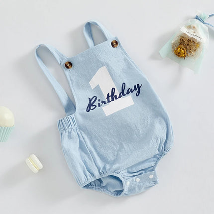 Newborn Baby Overalls Romper 1st Birthday Party Clothes Summer Adorable Sleeveless Square Neck Straps Tank Romper for Girl Boy