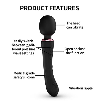 Powerful Huge Head Vibrator for Female Masturbation Orgasm AV Magic Wand Massager Nipple Clitoris Stimulator Sex Toys for Woman
