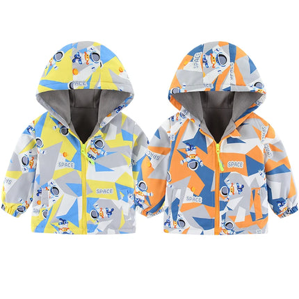 1pcs Spring  Autumn Winter Boys Girls Coats Children Outdoor jackets Kid Warm Thicken Outwear Clothe Hooded Jacket Cotton-padded