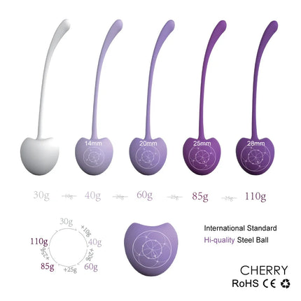 5Pcs Safe Silicone Smart Kegel Ball Cherry Ben Wa Ball Geisha Shrinking Balls Vagina Tighten Exercise Machine Sex Toy for Women