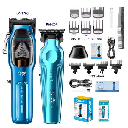 Kemei Hair Clipper Kit for Men 10W Big Power 9000RPM KM-1763 KM-264 Rechargeable Trimmers KM-1112 Professional Electric Shaver