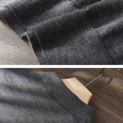 High quality 100% pure spun cashmere men's T-shirt casual solid color knitted pullover short sleeved POLO Neck Tees basic Tops