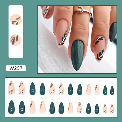 Fresh Flower 24 Pcs Press on Nails Pink Nail polish Glossy Artificial Finger Manicure Reusable False Nails for Women