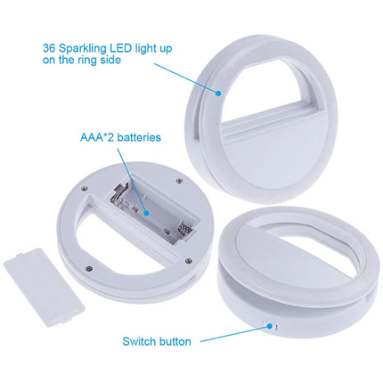 LED Flash Phone Lens Light Adjustable Selfie Ring Light For Cell Smartphones for Tiktok Video Live Fill Lamp Women Make up Light