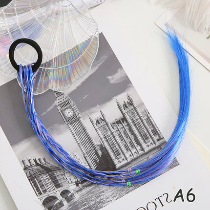 Synthetic Kids Colorful Wig Ponytail Headbands Rubber Bands Small Braids Hair Extension Hair Band Headwear Kids Hair Accessories