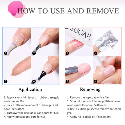 UR SUGAR 7ml Pink Nude Natural Rubber Base Gel Nail Polish Semi Permanent Chrome Sequins Soak Off Construction UV Gel Varnish