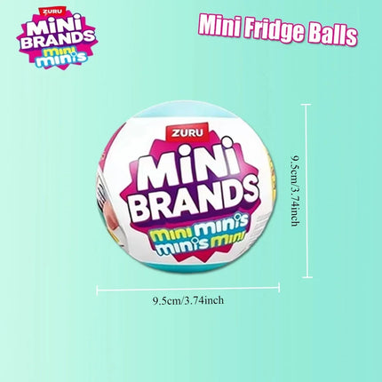 New ZURU Mini Brands Refrigerator Ball Surprise Blind Box Super Mini Snacks Toys For Role Play Home Dollhouse Furniture Gift