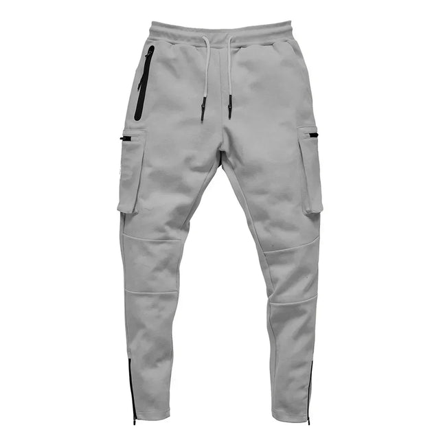 Customizable Men 2022 Streetwear Trousers Multiple Zipper Pockets Muscle Mens Pants