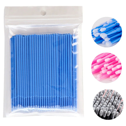 500/1000PCS Micro Brushes Eyelash Brushes Crystal Swab Microbrushes Eyelash Extension Tools Grafting Lash Removing Applicators