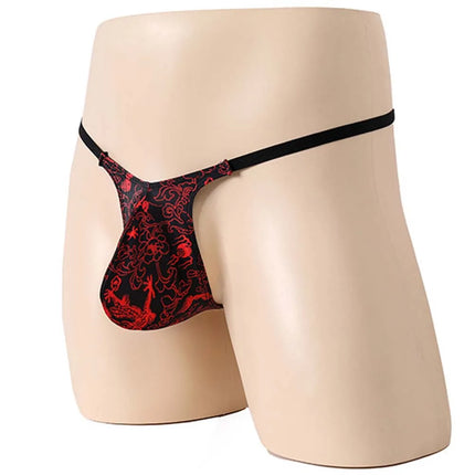 Men Sexy Underwear SissyBulge Pouch Hot Lingiere G-String Unisex Panties Chinese Dragon Pattern Printing Thongs Very Sexy Thongs