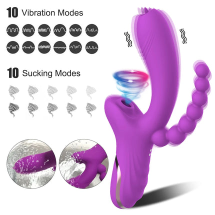 Sex Toys Clit Sucker Dildo Vibrator for Women Female masturbation Clitoris G Spot Tongue Licking Anal Stimulator Fast Squirt 18+