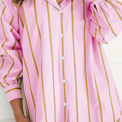Pink Women's plus size shirt summer chic elegant shirt casual women's fashionable shirt Pink