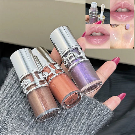 Flowing mirror lip gloss, waterproof and long-lasting luster, non stick to the cup, silky texture, natural makeup effect