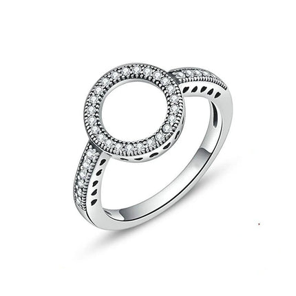 New 925 Sterling Silver Rings Stackable Infinite Silver shining Zircon Ring For Women Wedding Anniversary Birthday Jewelry Gift