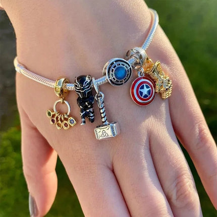 TOP 925 Sterling Silver Marvel Anime Avengers Lron Man Helmet Charms Fit Original Bracelet Womens Pendant Beads Jewelry Hot Gift
