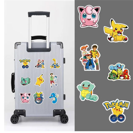 50/100Pcs Pikachu Stickers Graffiti Luggage Pokemon Skateboard Bicycle Guitar Laptop Kids Waterproof Stiker Toys Birthday Gift