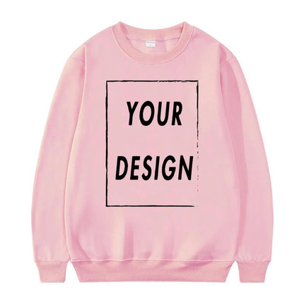 Unisex Crew Neck Sweatshirt 2025 New Fashion Customizable Logo Men's Women's Casual Sweater Hatless