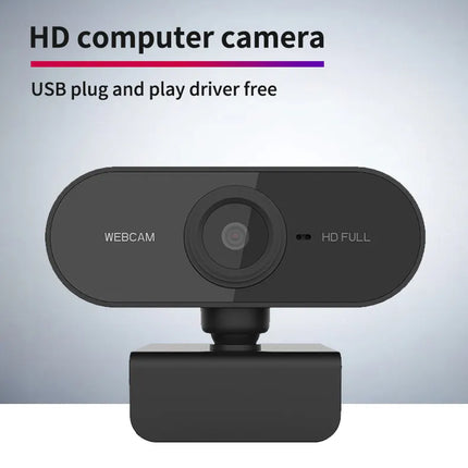 1080P Full HD Computer Network Camera with Microphone USB Plug PC Mac Laptop Desktop Live Video Call Work Mini Camera