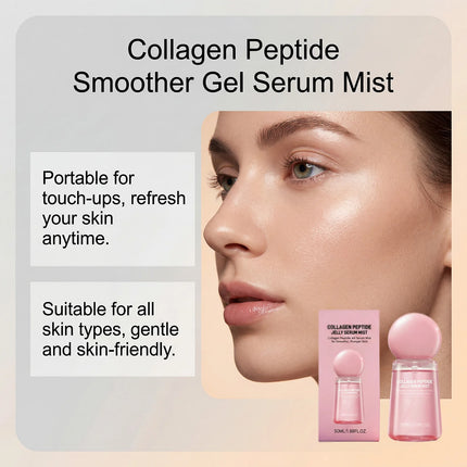 Collagen Peptides Jelly Serum Mist Moisturizing Face Sprayable Hydrogel for Smooth Looking Skin Travel Size Skin Care Gift Women