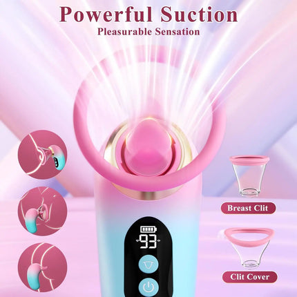 5IN1 APP Control Clitoral Sucker Vibrator for Couple Tongue Licking Nipple Vagina Massager APP Control Clit Stimulator LCD Displ