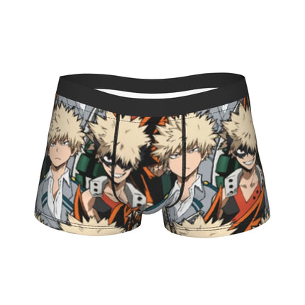 Men's My Hero Academia Anime Long Underwear Deku Bakugo Funny Boxer Briefs Shorts Panties Male Soft Underpants M-XXL