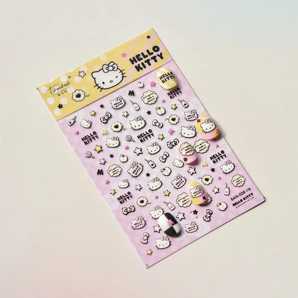 Embossed Sanrio Series Nail Stickers My Melody Hello Kitty Self-Adhesive Nail Parts Long-Lasting Colors Kuromi Nail Accessories