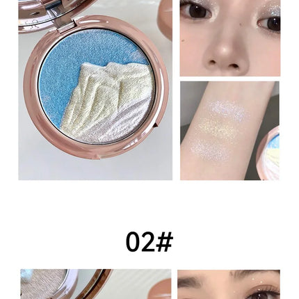 Diamond flash high-gloss powder, three-dimensional luster, natural water glow, one count brightens the entire face