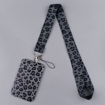Gray Leopard Print Fashion Lanyard for Key Neck Strap Lanyard Card ID Badge Holder Key Chain Key Holder Keyring Accessories Gift