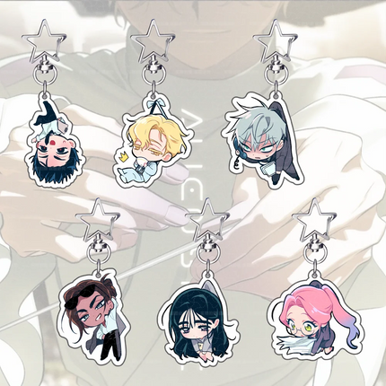 Popular Anime ALIEN STAGE Keychains Pendant Car KeyChain Acrylic MIZI SUA TILL IVAN HYUNA LUKA Fans cosplay Accessories Gifts