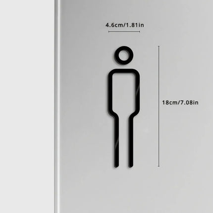 Fashion Black Gold Color Toilet Sign Plate Brass Wash Room Door Wall Label Sticker Wc Holder Signage Board