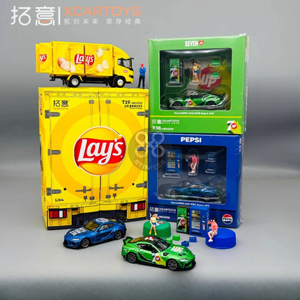 XCARTOYS 1:64, HEC Lay's potato chips, remote Star Smart truck, Pepsi 7-up Submaster A90, alloy die-cast toy model collection,