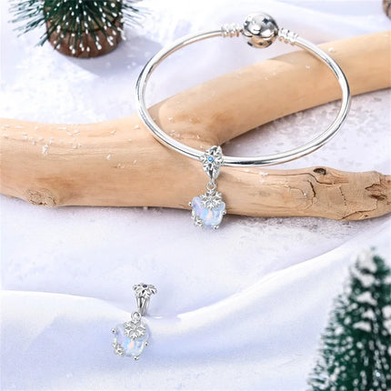 Original 925 Sterling Silver Charms Beads Cute Mushroom Unicorn Love Wings Pearl Charm for Bracelet Pendant Woman Girl Jewelry