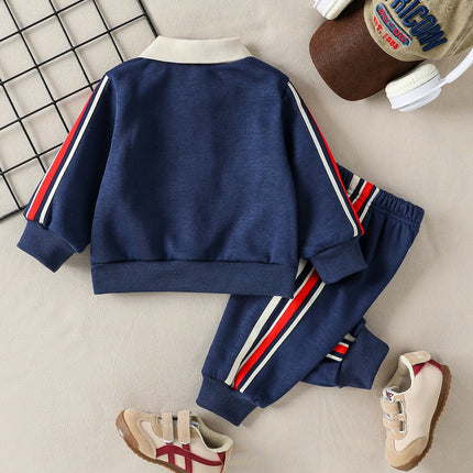 2Pcs 2025 New Style Autumn Winter Baby Boys Long Sleeve Sweatshirt &Pant Casual Sports Suit Western Fashion Clothes Set For 1-3Y