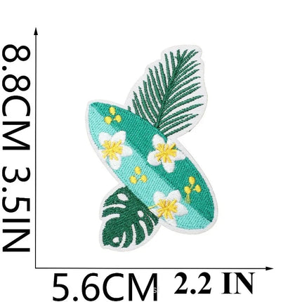 10PCS Couple BULK Vacation Embroidery Cloth Sticker Summer Beach Patch Clothes Decoration Swimming Ring Beach Ball Computer