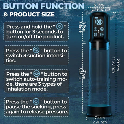IPX7 Electric Penis Pump Adult Sex Toys Dick Enlarger for Men Erection Air Water Extender 4 Training 3 Suction Male Masturbator