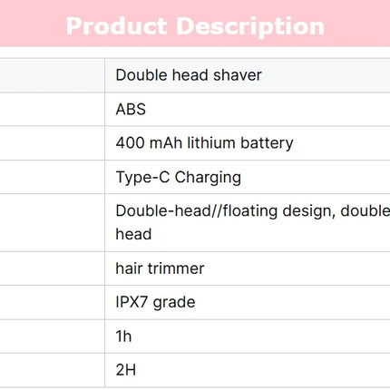 2025 Waterproof Rechargeable Electric Shaver Mini Women Bikini Trimmer Body Hair Remover Mini Double Headed Electric Epilator