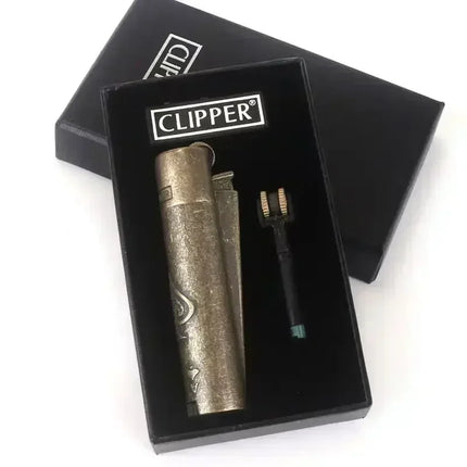 Clipper Portable Grinding Wheel Flint Inflatable Lighter Metal Smokeless Butane Gas Smoking Ignition Tool Accessories Box