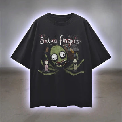 Salad Finger T-shirt: Surreal horror-themed T-shirt 100% cotton unisex streetwear suitable for all seasons  graphic t shirts