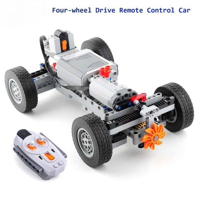 Four-wheel Drive Remote Control Car Motor Power 4WD RC Car Kit 32019 86652 Wheel Building Blocks Compatible with Legoeds RC Car