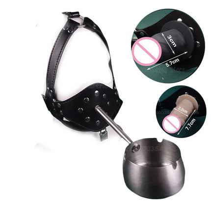 Silicone Dildo Bdsm Mouth Plug Slave Dog Mask Gag Training Ashtray+Asphyxia Gag Bondage Open Mouth Sex Toy Adult Game For Couple