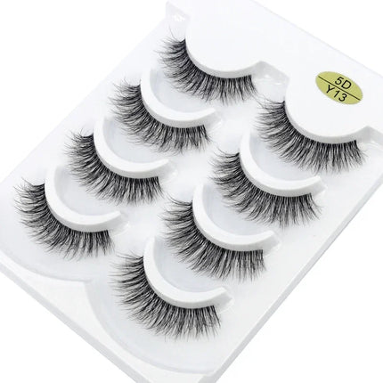 HBZGTLAD 4pairs mink lashes natural long invisible thin band fake lashes transparent terrier soft eyelashes extension Beauty