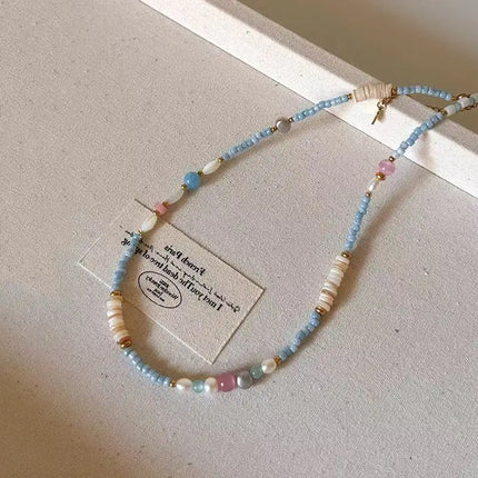 Freshwater Pearl Collar Chain Necklace for Women Elegant Stylish Handmade Beads Necklaces Jewelry Gift