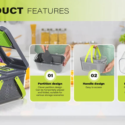 22 In 1 Multifunction Vegetable Chopper Mandoline Slicer Onion Dicer Food Grater With Drain Basket Container Kitchen Accessories