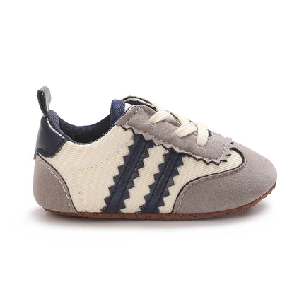 Fashion color blocking casual shoes Baby First Walkers 0-18M newborn children's canvas sports shoes soft soled baby shoes