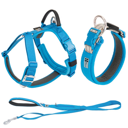 SMALL COMBINATION Large Dog Collar Harness and Leash Sets No-Pull Reflective Medium Dog Chest Vest Pet German Shepherd Training