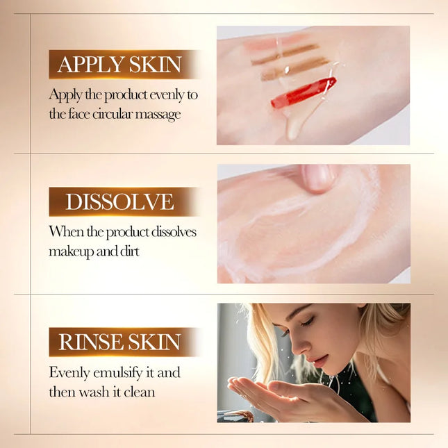 BIOAOUA Rice Raw Pulse Pure Pore Cleansing Oil Makeup Remover Gently Dissolve, Moisturize, Soothe Facial Makeup Remover